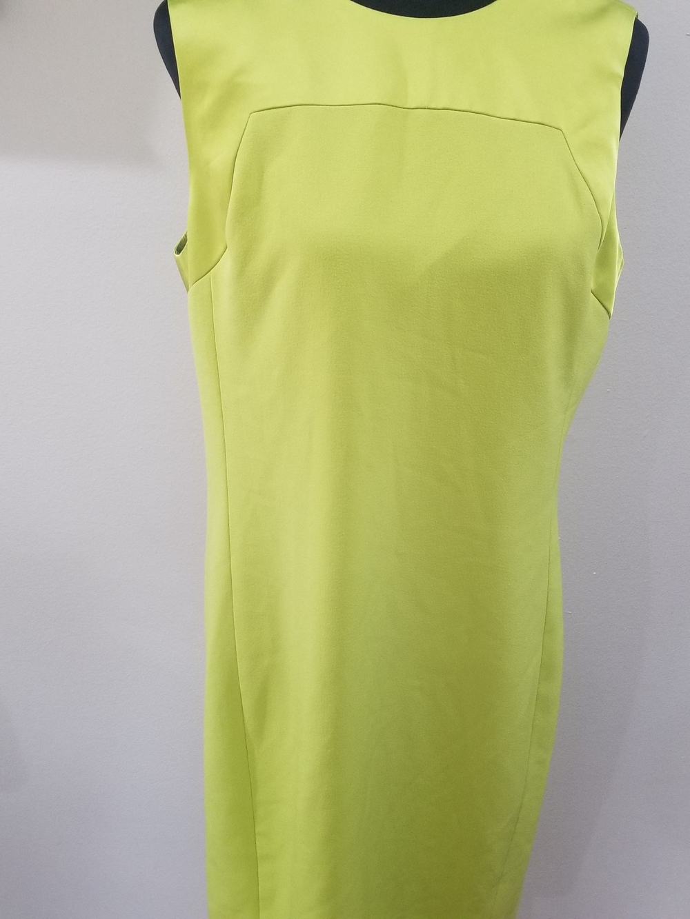 Anne Klein Lime Green Sleeveless Dress - Back Zip Detail